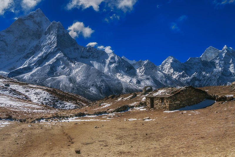 Las pequeñas casas de piedra de los sherpas residentes de la Región Everest 