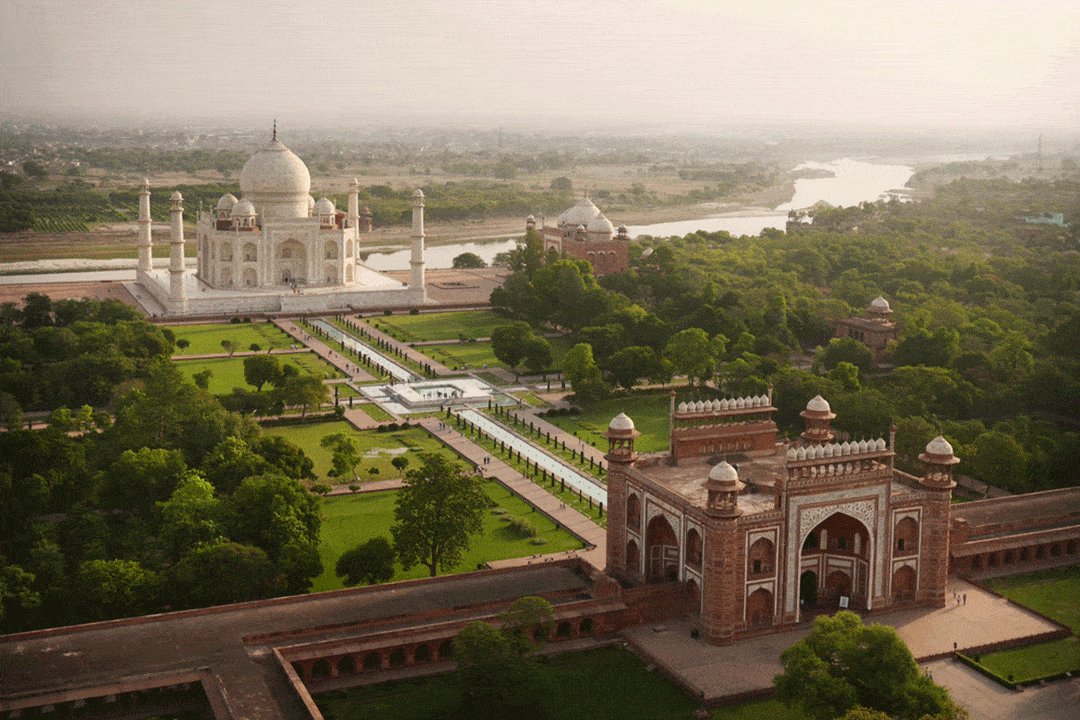 Taj Mahal a vista de dron